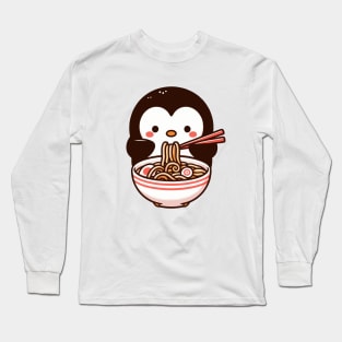 Cute penguin Enjoy Ramen Long Sleeve T-Shirt